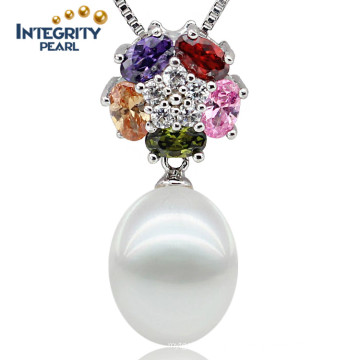 925 Sterling Silver Pearl Pendant Freshwater Pearl Pendant AAA Natural Pearl Pendants